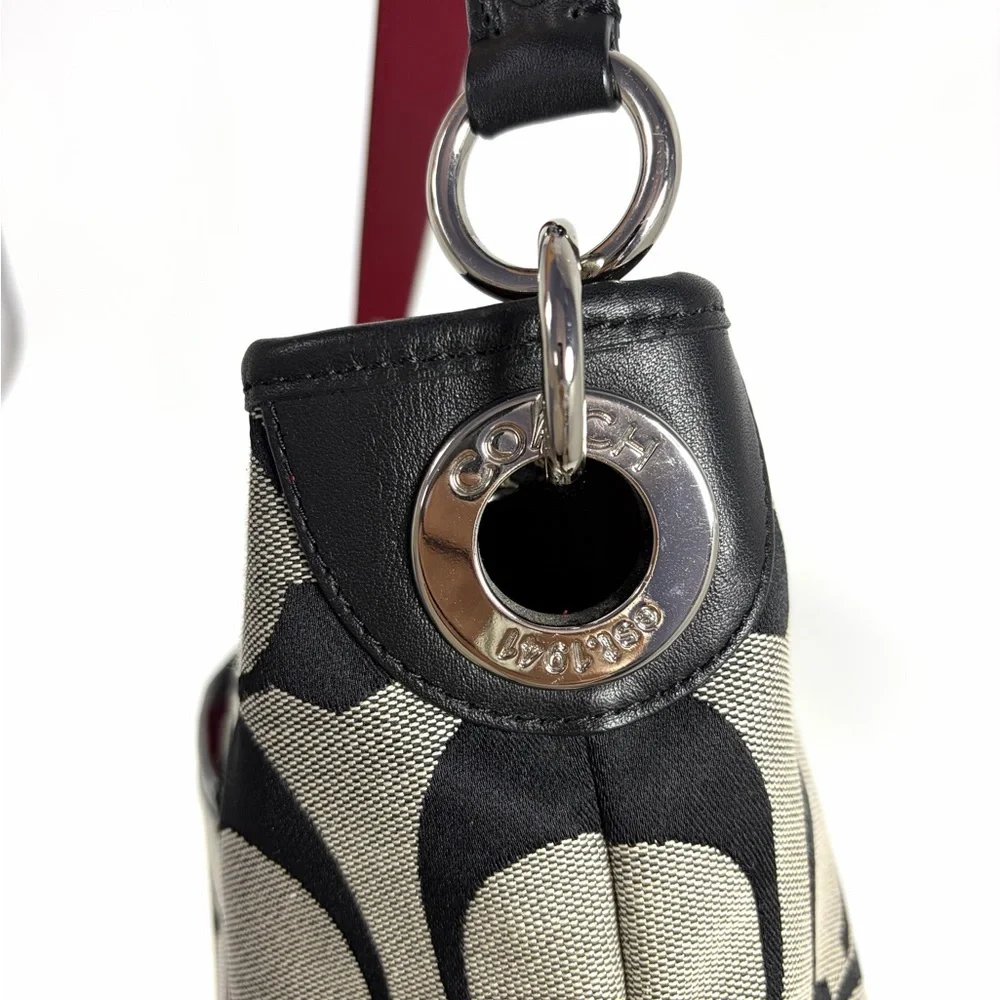 Coach OP Art Stripe Hobo/Shoulder Bag  Excellent Preowned - Picture 7 of 10